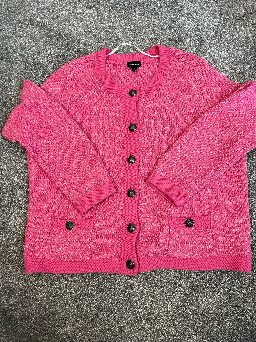 torrid Hot Pink Textured Button-Front Cardigan